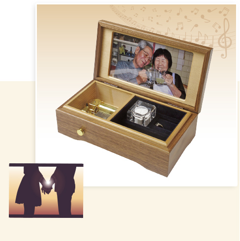 思い出の曲と写真で飾る「音水晶オルゴール」